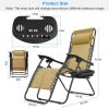 2Packs Zero Gravity Lounge Chair with Dual Side Tray 330lbs Load Foldable Recliner Chair - Tan