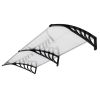 80"x 40" Outdoor Front Door Window Awning Patio Canopy Rain Cover UV Protected Eaves RT - Gray