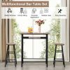 3 Pieces Bar Table Modern Counter Height Dining Set Table - As pic show - Style A