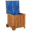 Patio Storage Box with Wheels 23.6"x19.7"x22.8" Solid Wood Acacia - Brown