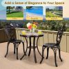 Outdoor Patio Furniture Set Cast Aluminum 3pcs Bistro Table Set  - Copper - Patio Furniture