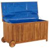 Patio Storage Box with Wheels 44.5"x19.7"x22.8" Solid Wood Acacia - Brown