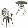 Outdoor Patio Furniture Set Cast Aluminum 3pcs Bistro Table Set  - Bronze - Patio Furniture