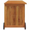 Patio Storage Box with Wheels 44.5"x19.7"x22.8" Solid Wood Acacia - Brown