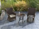 3 Pieces Outdoor Patio Wicker Furniture Set - 3pcs