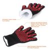 BBQ Gloves 1472Â¬âˆžF Heat Resistant Grill Gloves Anti-slip Carbon Fiber BBQ Gloves - Black