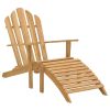 Adirondack Chairs with Footrests 2 pcs Solid Wood Teak - Brown