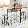 3 Pieces Bar Table Modern Counter Height Dining Set Table - As pic show - Style A