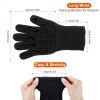 BBQ Gloves 1472Â¬âˆžF Heat Resistant Grill Gloves Anti-slip Carbon Fiber BBQ Gloves - Black