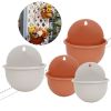 Wall Mounted Plant Pot Plastic Flowerpot Basket Planter Home Garden Decoration  - Gray - L