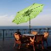 9ft Aluminum Patio Umbrella w/ 32 LEDs Chocolate - As Picture