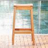 Olina Honey Eucalyptus Wooden Outdoor Dining Stool - as Pic