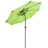 9ft Aluminum Patio Umbrella w/ 32 LEDs Chocolate - As Picture