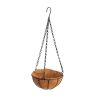 Hanging Coconut Shell Vegetable Flower Pot Basket Planter Iron Art Garden Decor  - 8 inches