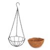 Hanging Coconut Shell Vegetable Flower Pot Basket Planter Iron Art Garden Decor  - 14 inches