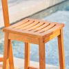 Olina Honey Eucalyptus Wooden Outdoor Dining Stool - as Pic