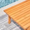 Kapalua Honey Nautical Eucalyptus Wooden Outdoor Sofa Table - as Pic