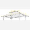 8x5Ft Grill Gazebo Replacement Canopy,Double Tiered BBQ Tent Roof Top Cover XH - As Picture