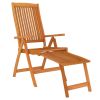 Folding Patio Chairs with Footrests 2 pcs Solid Wood Eucalyptus - Brown