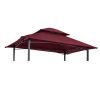 8x5Ft Grill Gazebo Replacement Canopy,Double Tiered BBQ Tent Roof Top Cover XH - As Picture