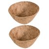 2Pcs Round Balcony Hanging Bonsai Basket Liner Coconut Shell Flower Pot Planter - 30cm