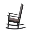 Poly Lumber Patio Rattan High Back Rocking Chair Sets(2 Chairs; 1Table) - Black