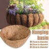 2Pcs Round Balcony Hanging Bonsai Basket Liner Coconut Shell Flower Pot Planter - 25cm