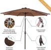 SR Patio Outdoor Market Umbrella with Aluminum Auto Tilt and Crank - Coffee