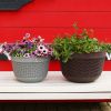 Flowerpot Fade-less Fall-resistant Ornamental Drain Hole Eco-friendly Plant Pot Plant Accessories - White - M