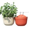 Flowerpot Fade-less Fall-resistant Ornamental Drain Hole Eco-friendly Plant Pot Plant Accessories - Red - M