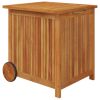 Patio Storage Box with Wheels 23.6"x19.7"x22.8" Solid Wood Acacia - Brown