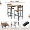 3 Pieces Bar Table Modern Counter Height Dining Set Table - As pic show - Style B