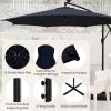 10 Feet Patio Offset Umbrella with 112 Solar-Powered LED Lights - Navy