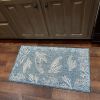 Home Decor Coastal Bordered Coral Reef Indoor/Outdoor Accent Rug - Aqua|White - 5'3" X 7'0"