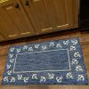 Home Decor Coastal Bordered Coral Reef Indoor/Outdoor Accent Rug - Navy|White - 7'6" X 9'5"