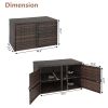 Iron Frame Double Door Can Be Stored Brown Gradient Rattan Locker - Brown