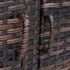 Iron Frame Double Door Can Be Stored Brown Gradient Rattan Locker - Brown