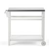 Outdoor Prep Cart Dining Table for Pizza Oven;  Patio Grilling Backyard BBQ Grill Cart - White