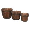 Outdoor Reinforced And Anticorrosive Chinese Fir Planting Pot Flower-Shaped Barrel Carbonized Color - as picture