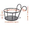 Hanging Railing Planters Flower Pot Holders Metal Planter Racks Fence Potted Stand Mounted Round Plant Baskets Container for Indoor Outdoor Use - Blac