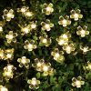 Solar Cherry Blossom Light String LED Peach Blossom Decorative Lights Christmas Festival Courtyard Transparent Flower Light Belt - Multi Color - 5m/16