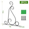 2Pcs Iron Plant Hanging Bracket Plant Hanger Wall Hooks For Bird Feeder Lanterns Wind Chimes - Black