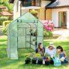 8 shelves Mini Walk In Greenhouse Outdoor Gardening Plant Green House - green