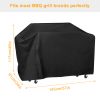 57-inch BBQ Grill Cover Weather Resistant Outdoor Barbeque Grill Covers UV Resistant - Black