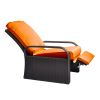 Outdoor Recliner Chair;  Automatic Adjustable Wicker Lounge Recliner Chair with 5.12'' Thicken Cushion - EsOrange - Espresso Wicker