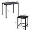 Small Space Kitchen Bar Furniture 3 Pieces Dining Table Set - Black - Bar Table