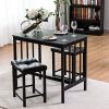 3 Pieces Bar Table Modern Counter Height Dining Set Table - As pic show - Style C