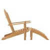 Adirondack Chairs with Footrests 2 pcs Solid Wood Teak - Brown