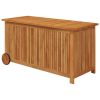 Patio Storage Box with Wheels 44.5"x19.7"x22.8" Solid Wood Acacia - Brown