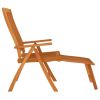 Folding Patio Chairs with Footrests 2 pcs Solid Wood Eucalyptus - Brown